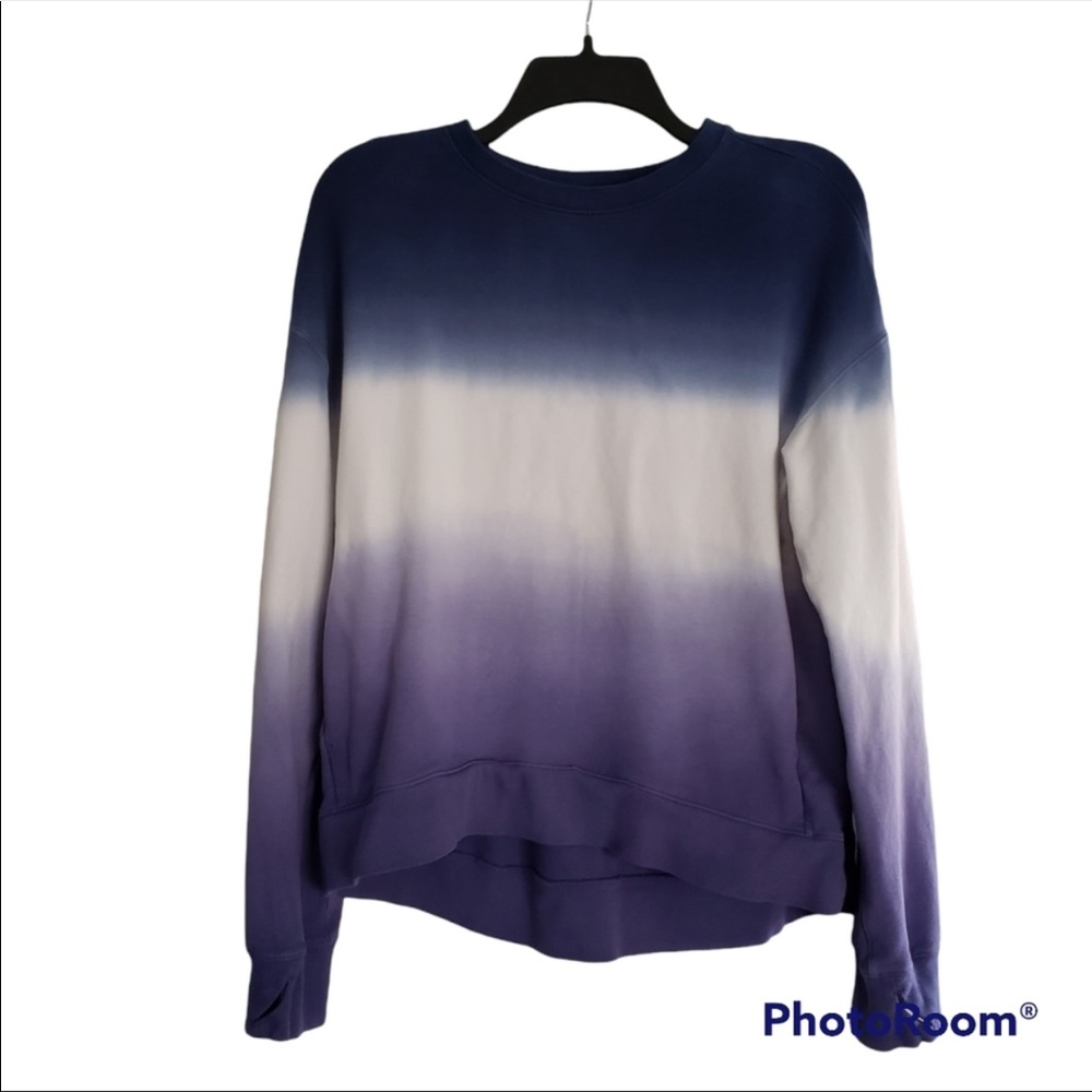 NWT all in motion tye die crew neck sweater ombré blue to purple . Size medium